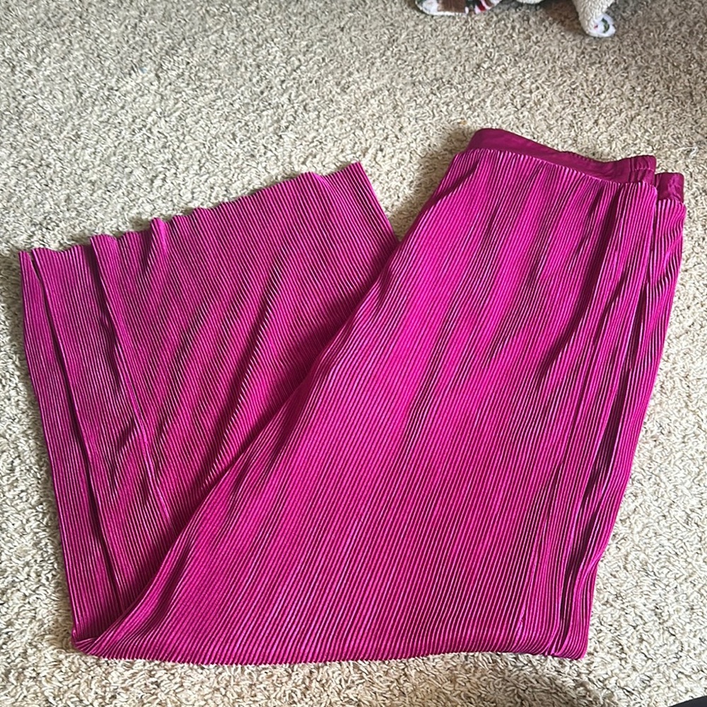 pink wide leg flowy pants